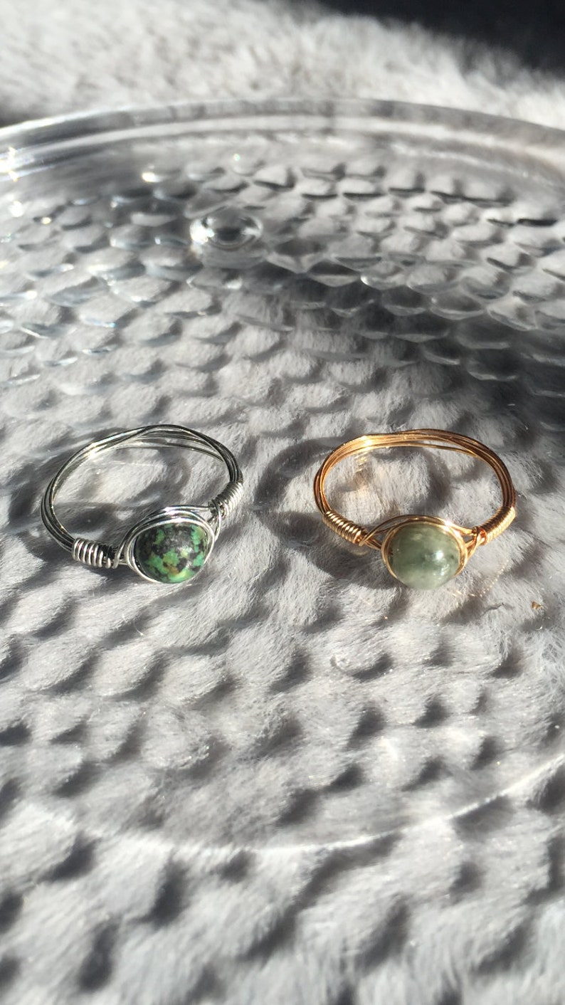 Crystal Star Wars Rings Aesthetic Squad Rings Star Wars Round Gemstone Star Wars Ring Wire Wrapped Stone Rings Friendship Rings
