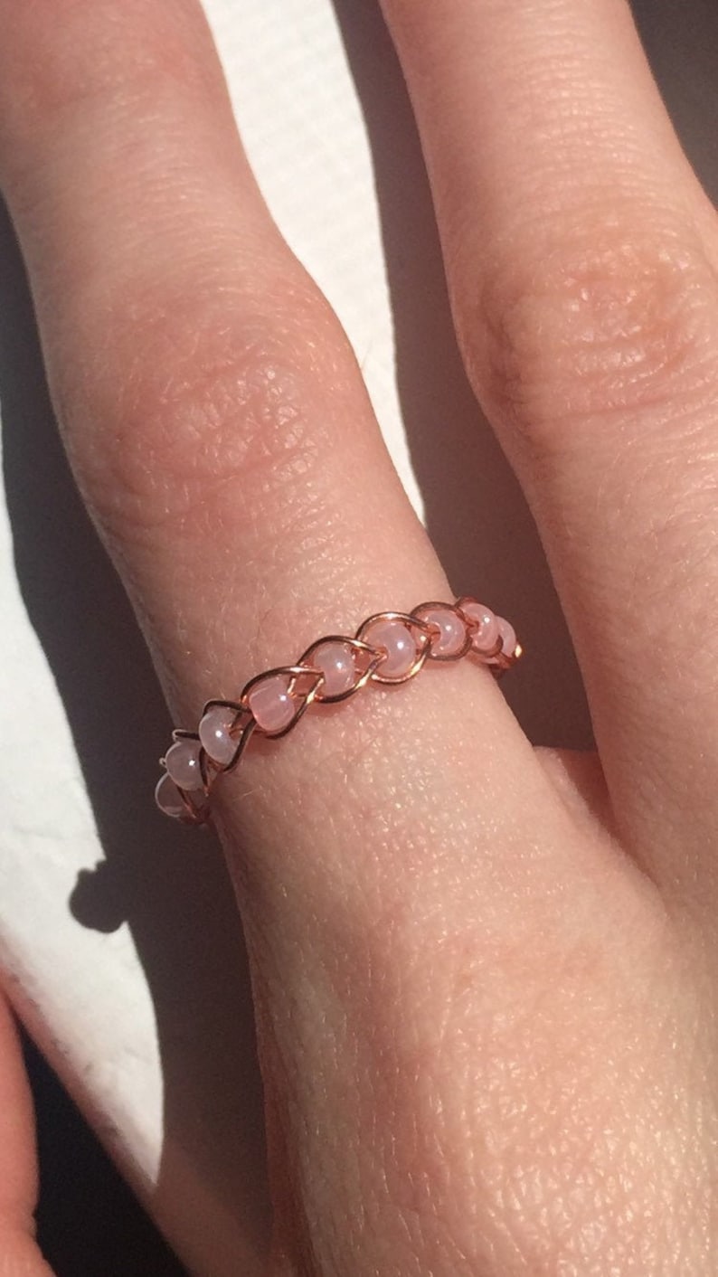 Dainty Braided Wire Ring, Tarnish-Free Braided Ring, Elegant Mini Braided Ring, 4 Strand Mini Braided Ring, insta crystalskydesign image 3