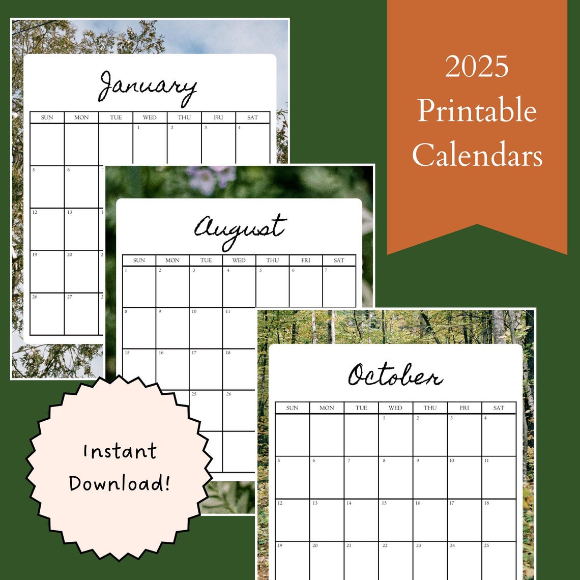 2025 Printable Wall Calendar - Etsy
