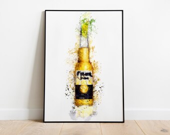 Aftershave Bottle Poster Navy Splash Wall Art Print Gift Idea A4 /& A3 Room Decor