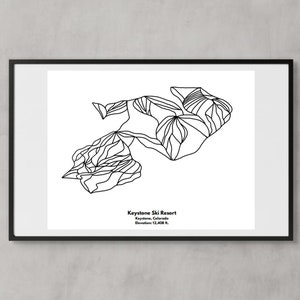 Keystone Ski Resort Loipe Karte Minimalistischer Druck - Digitaler Download