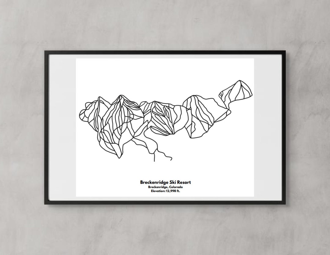 Breckenridge Resort Ski Trail Map Minimalist Print - Digital Download ...