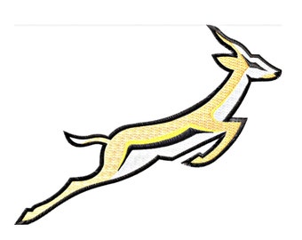 Springbok embroidery design file multiple sizes, South African Rugby inspired Spring Buck Embroidery design File. Pes File