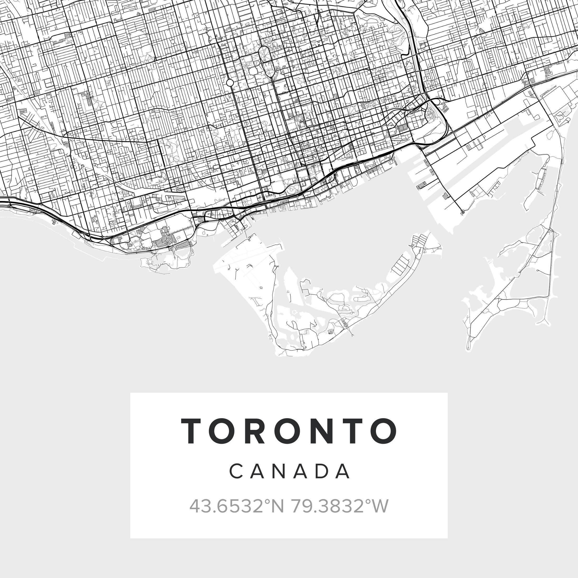 Toronto Map Print Poster Toronto Canada Wall Art Map of | Etsy