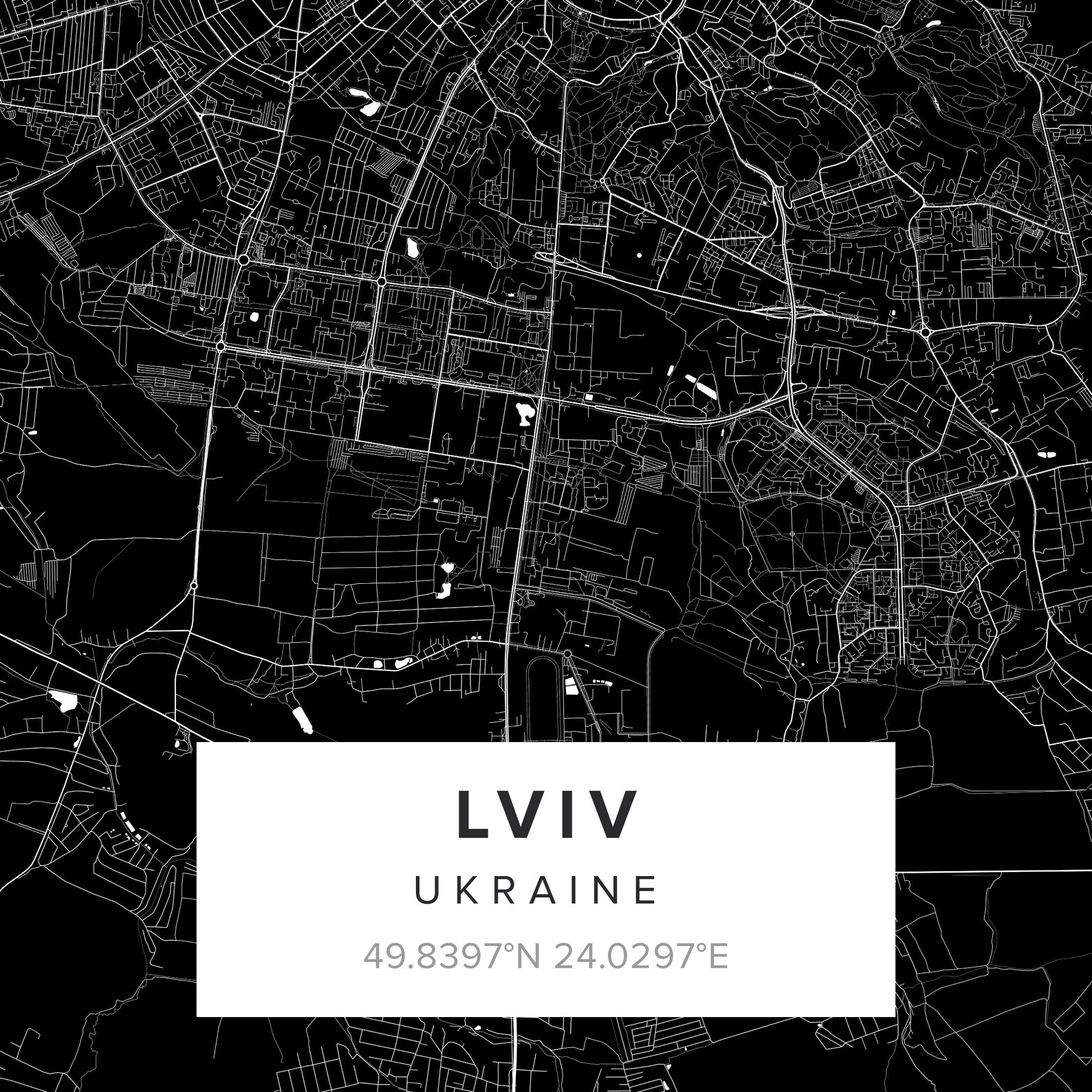 Lviv Map Print Lviv Ukraine Poster Wall Art Map of Lviv - Etsy UK