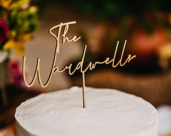 Personalized Wood Mr & Mrs Cake Topper - Rustic Wedding Decor