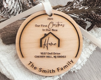 Wood Personalized First Home Ornament 2023. New Home Gifts . First Christmas In Our New Home . New Home Keepsake