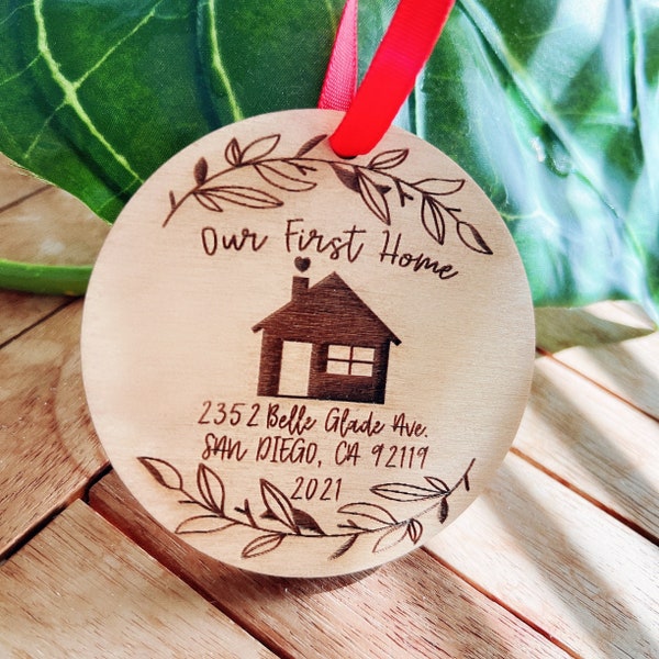 Wood Personalized First Home Ornament 2023. New Home Gifts . First Christmas In Our New Home . New Home Keepsake