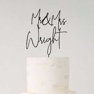 Gold Cake topper for Wedding / Personalized cake topper / Rustic wedding cake topper / Custom Mr Mrs cake topper / Anniversary Cake toppers