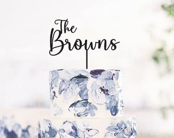 Custom Wood Wedding Cake Topper, Mr & Mrs Script