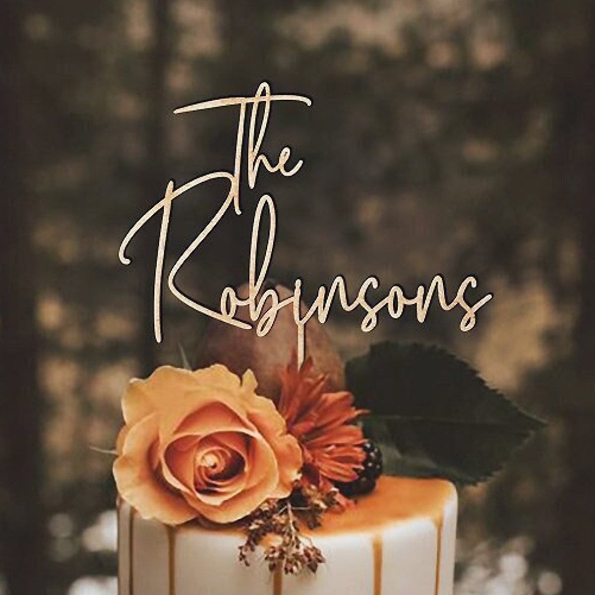 Rustic Wedding Cake Topper - Gold - The Henrys