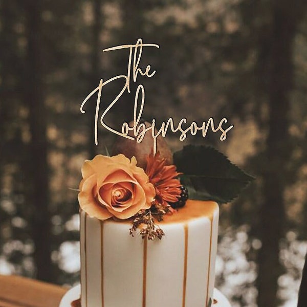 Rustic Wedding Cake Topper. Gold Cake Topper For Wedding. Personalized Cake Topper. Custom Mr Mrs Cake Topper. Anniversary Cake Toppers