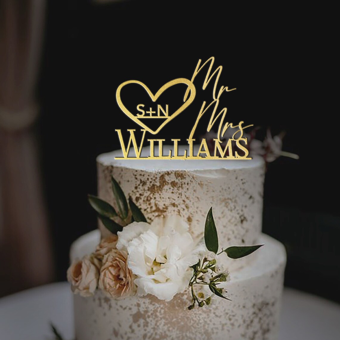 Custom Date Cake Topper . Boho Cake Topper . Heart Wedding - Etsy