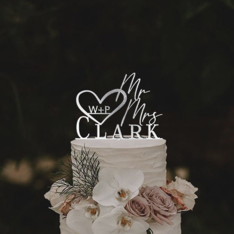 Custom Date Cake Topper . Boho Cake Topper . Heart Wedding Etsy
