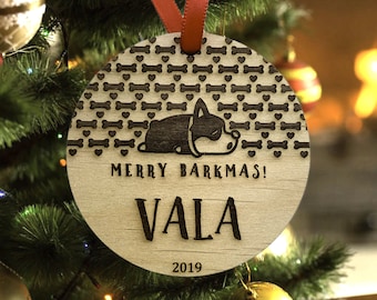 Christmas Tree Personalized Decoration, Corgi Welsh Pembroke Ornament Wood Custom Made