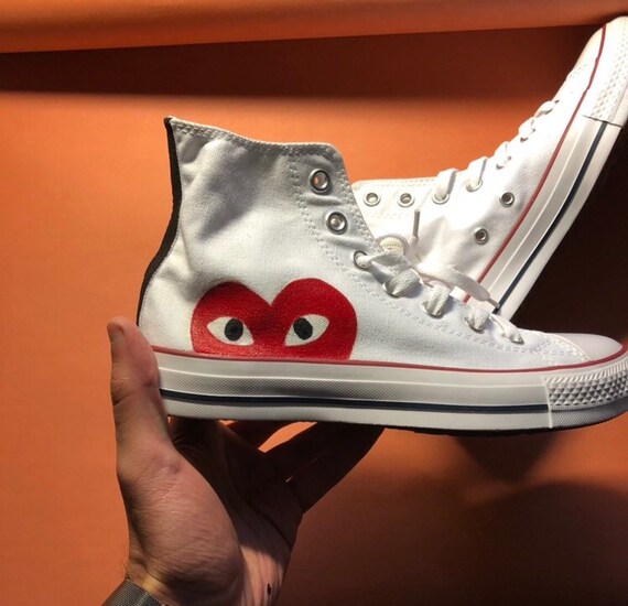 converse high tops red heart