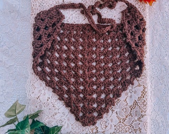 Pañuelo de los años 70 / Pañuelo de pelo estético de inspiración vintage para mujer de ganchillo hecho a mano