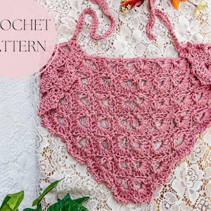 Shell Stitch Bandana Crochet Pattern PDF | PATTERN ONLY | Cute Cottagecore Inspired Retro Lace Intermediate Hair Scarf Pattern