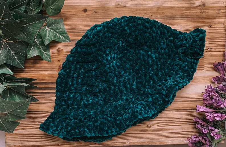 The Velvet Bucket Hat in Dark Green Handmade Crochet Women\u2019s Retro Inspired Bucket Hat