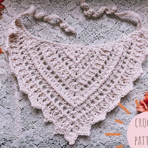 The Hawthorne Bandana Crochet Pattern PDF | Pattern ONLY | Textured Style Retro Lacy Hair Scarf Kerchief Digital Download