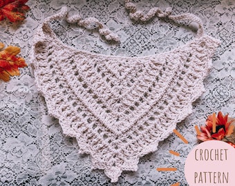 The Hawthorne Bandana Crochet Pattern PDF | Pattern ONLY | Textured Style Retro Lacy Hair Scarf Kerchief Digital Download