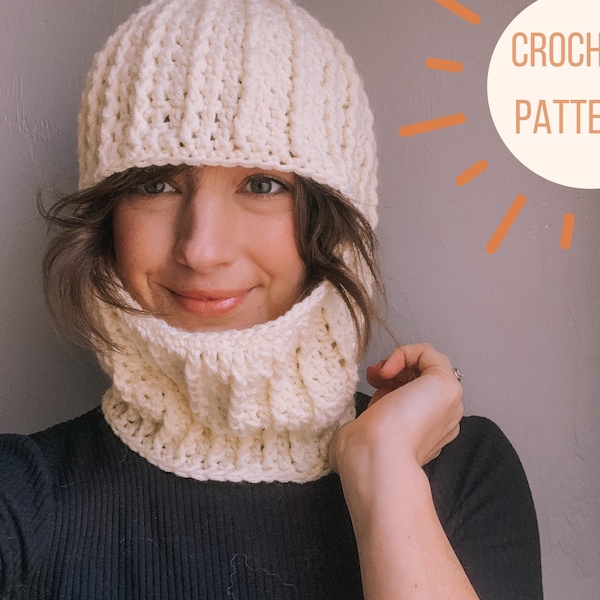 The Hawthorne Balaclava Crochet Pattern PDF | PATTERN ONLY | Crochet Ribbed Intermediate Ski Mask Hood Pattern