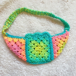 The Retro Stripes Sling Bag | Handmade Crochet Chunky Granny Square Crossbody Bum Bag