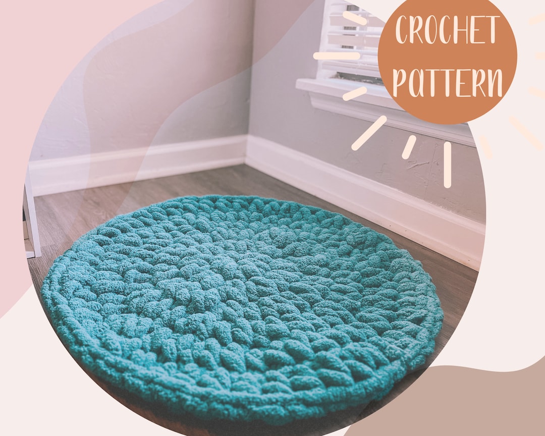 The Jumbo Bath Mat slash Dog Bed Crochet Bath Mat Dog Bed Pattern PDF