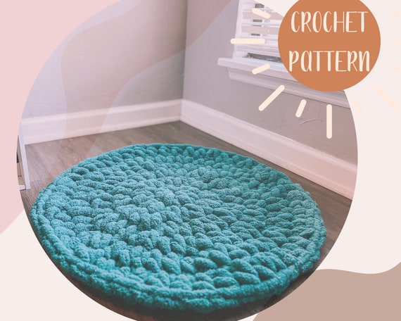 The Jumbo Bath Mat (Slash Dog Bed) | Crochet Bath Mat Dog Bed Pattern PDF | Easy Jumbo Yarn Crochet Project