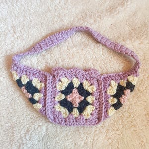 The Retro Sling Bag | Handmade Crochet Chunky Granny Square Crossbody Bum Bag, Vintage Aesthetic