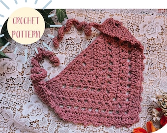 The Apple Picking Bandana Crochet Pattern PDF | Pattern ONLY | Cottagecore Style Retro Lacy Hair Scarf Kerchief Digital Download