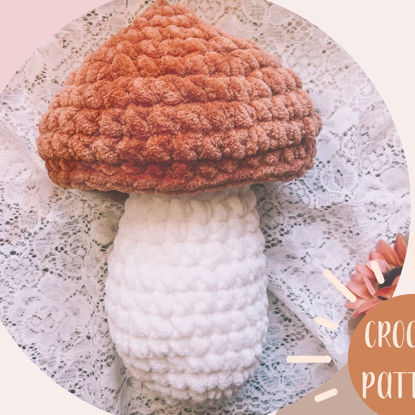 The Amanita Mushroom Crochet Pattern PDF Pattern | Beginner Friendly Woodland Pillow | Chunky Mushie Blanket Yarn Amigurumi Pattern