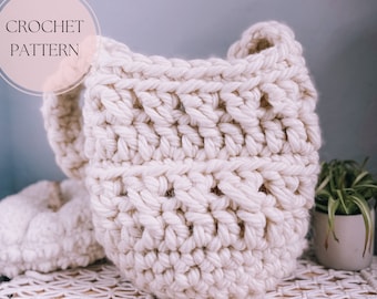 The Apple Picking Bag Crochet Pattern PDF | PATTERN ONLY | Cute Chunky Jumbo Yarn Market Tote Pattern