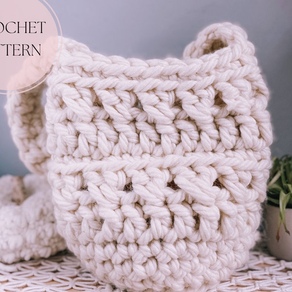 The Apple Picking Bag Crochet Pattern PDF | PATTERN ONLY | Cute Chunky Jumbo Yarn Market Tote Pattern