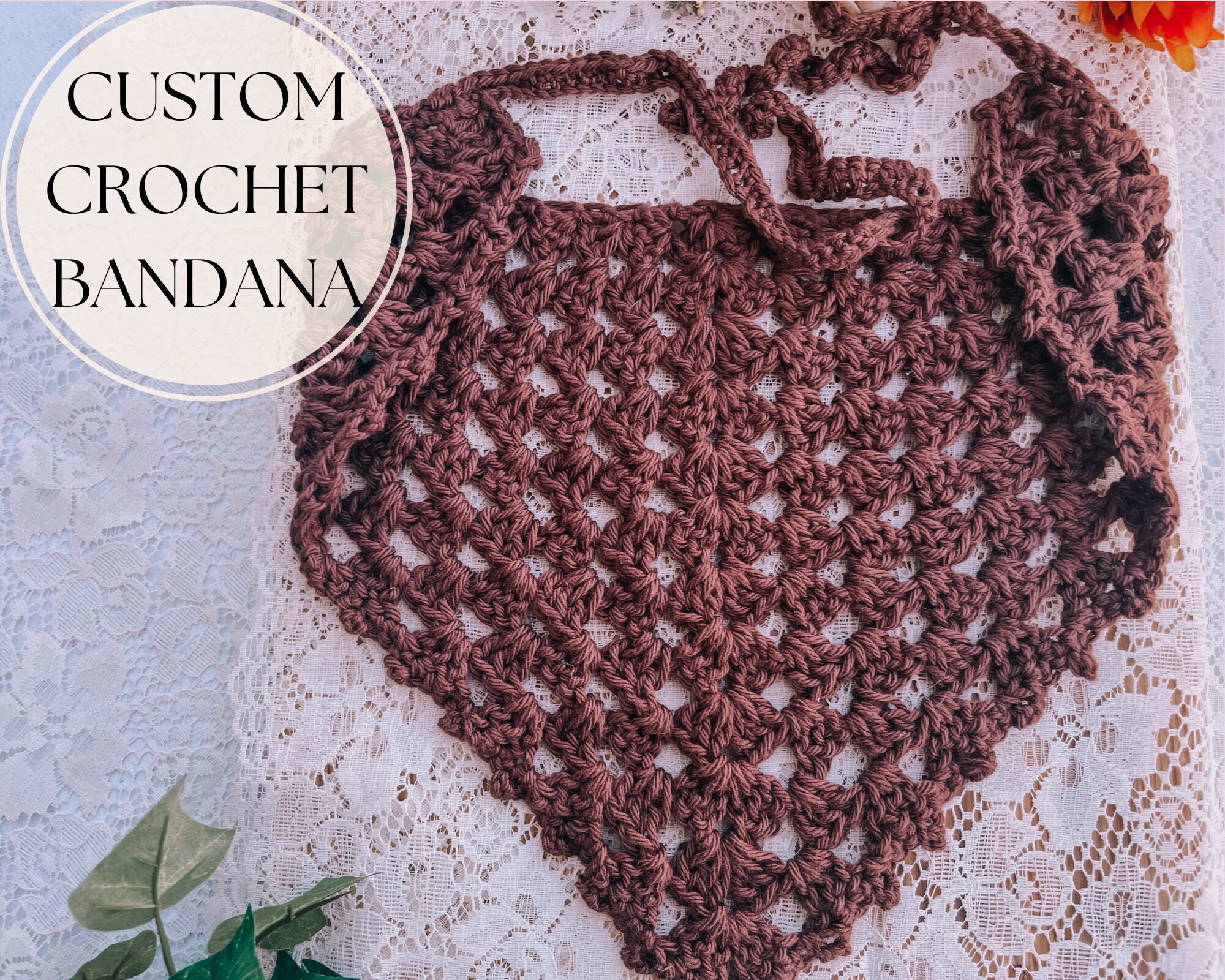 UPON REQUEST Handmade Crochet Bandana – Vintage Japanese Yarn Custom Crochet Bandana | Bandana | Retro Bandana | Retro  main image 2