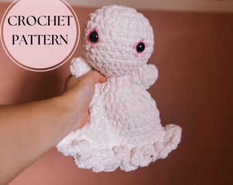 Luna the Mini Ghost Snuggler Pattern PDF | Digital Download | Beginner Friendly Crochet for Spooky Cute Halloween Lovey
