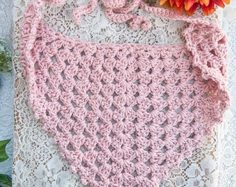 Pañuelo de los años 70 / Pañuelo de pelo estético de inspiración vintage para mujer de ganchillo hecho a mano