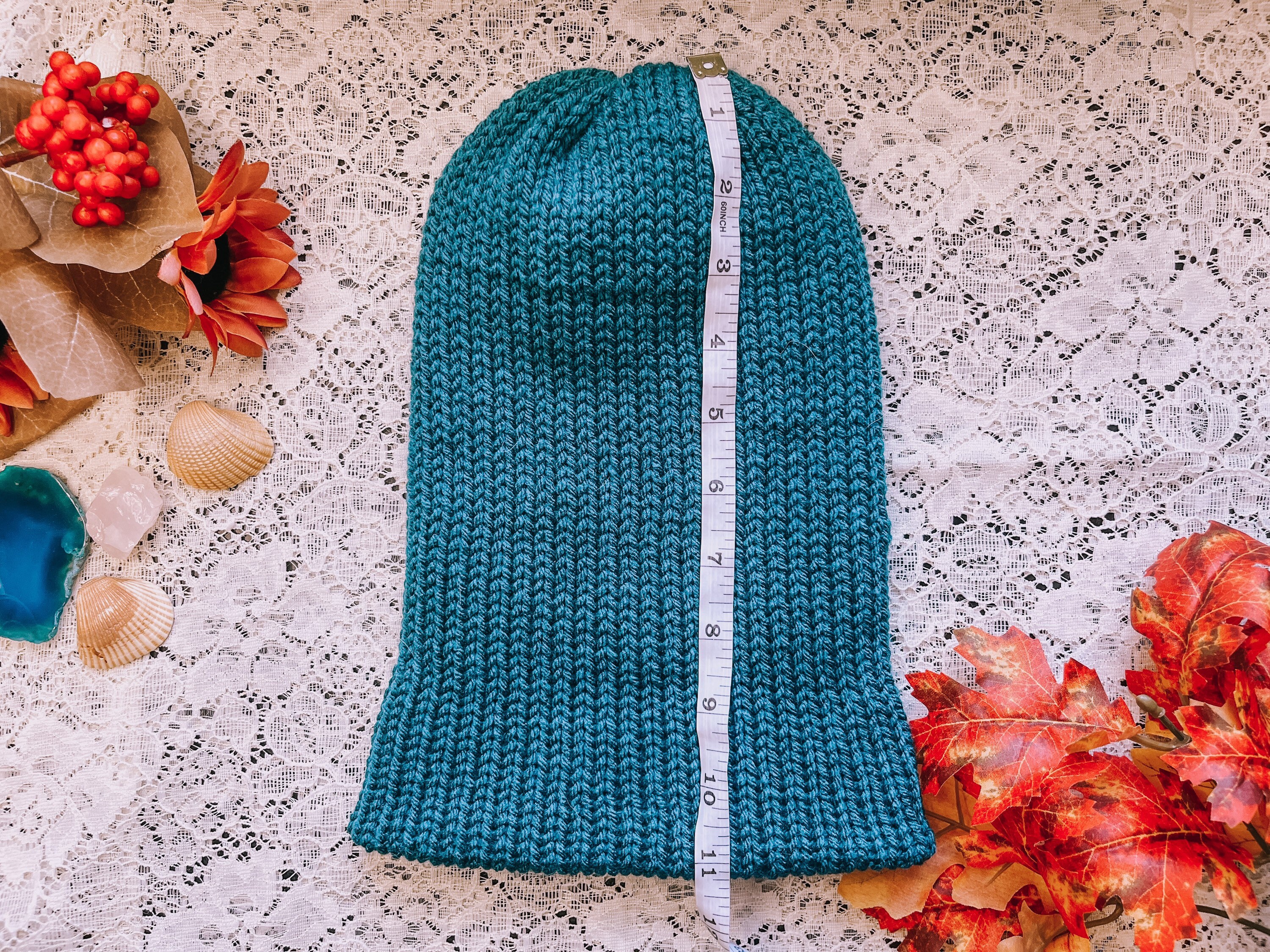 The Teal Knit Beanie | Colorblock Double Sided Knitted 