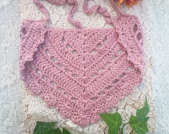 Bandana Honeycrisp / Bufanda para el cabello de inspiración vintage para mujer, hecha a mano y tejida a crochet