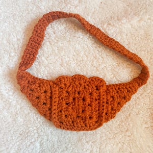 The Retro Vibes Sling Bag | Handmade Crochet Chunky Granny Square Crossbody Bum Bag, Crochet Purse, Rust Orange