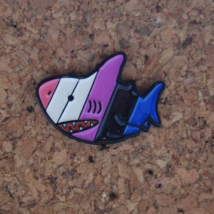 Gender-Fluid Shark Enamel Pin