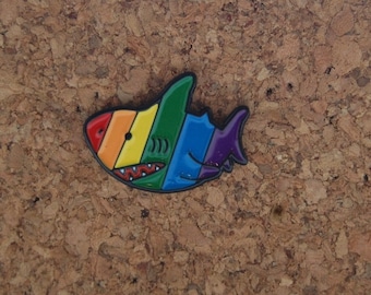 Rainbow Shark Enamel Pin