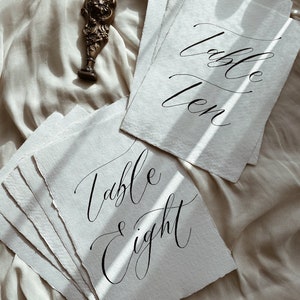 Handwritten Calligraphy Table Numbers | Wedding Table Numbers | Wedding Stationery | Wedding Day Of Stationary