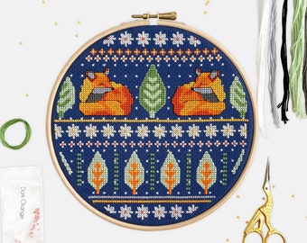 Winter Fox Christmas Cross Stitch Kit