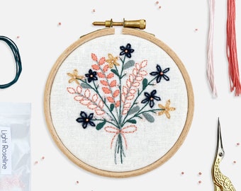 Autumn Flower Bouquet Embroidery Kit Set