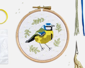 Blue Tit Cross Stitch Kit - Bird Craft Project