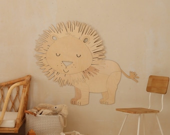 LEEUW - houten wanddecoratie in de Safari-stijl MAAT S, houten wanddecoratie, Kinderzimmer Decoratie, Wanddekoration, Kinderkamerdecoratie