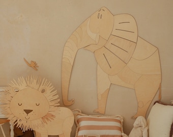 ELEPHANT - wooden wall decoration in the Safari style SIZE XL, wooden wall decor, Kinderzimmer Dekoration, Wanddekoration, Nursery decor