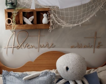 Wooden Wall Sign: To The Moon And Back - Baby Zimmer Kinderzimmer Decor aus Holz