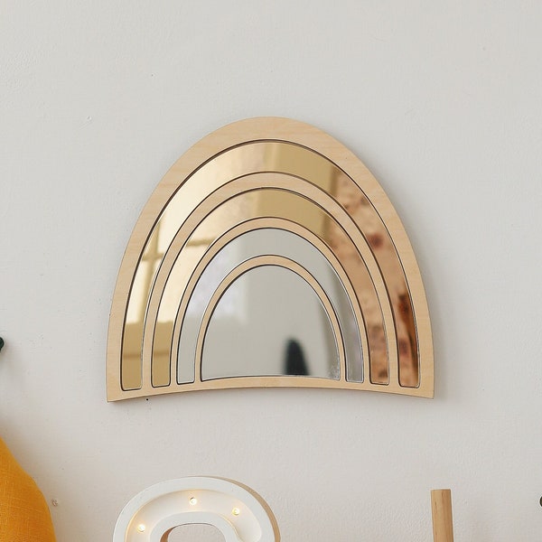 Kids Room Mirror, Rainbow shape, Safety Mirror, Mirror for kids rooms, Kinderspiegel